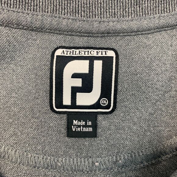 FootJoy Golf Shirt Mens 2XL XXL Athletic Fit Graphite High Low Hem Performance - Picture 3 of 10